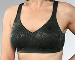 Classique Post Mastectomy Nylon Comfort Knit Bra with Lace 36D Beige