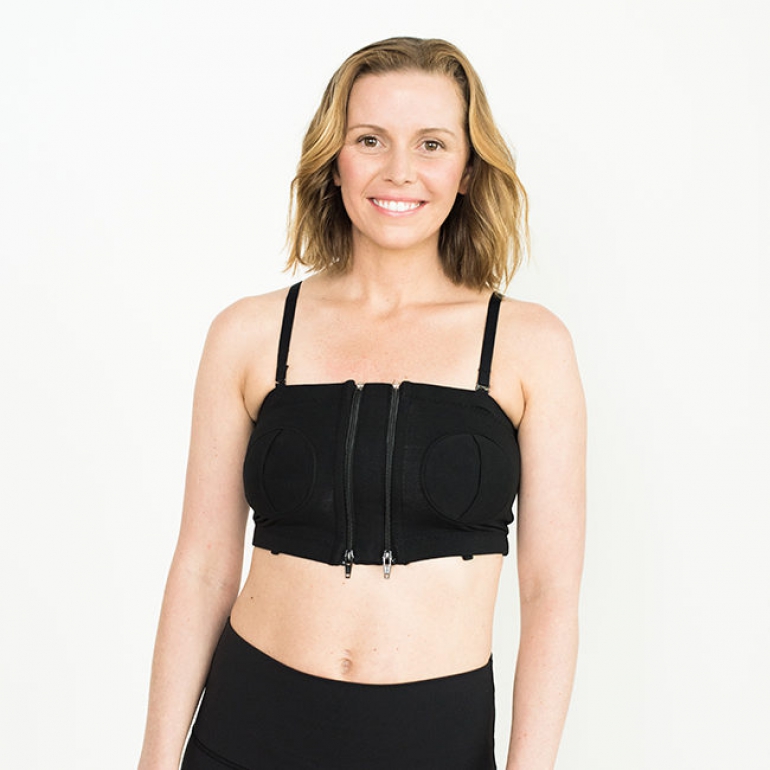 The Simple Wishes Hands Free Pumping Adjustable Bra ( Black ) I Worldwide  Surgical